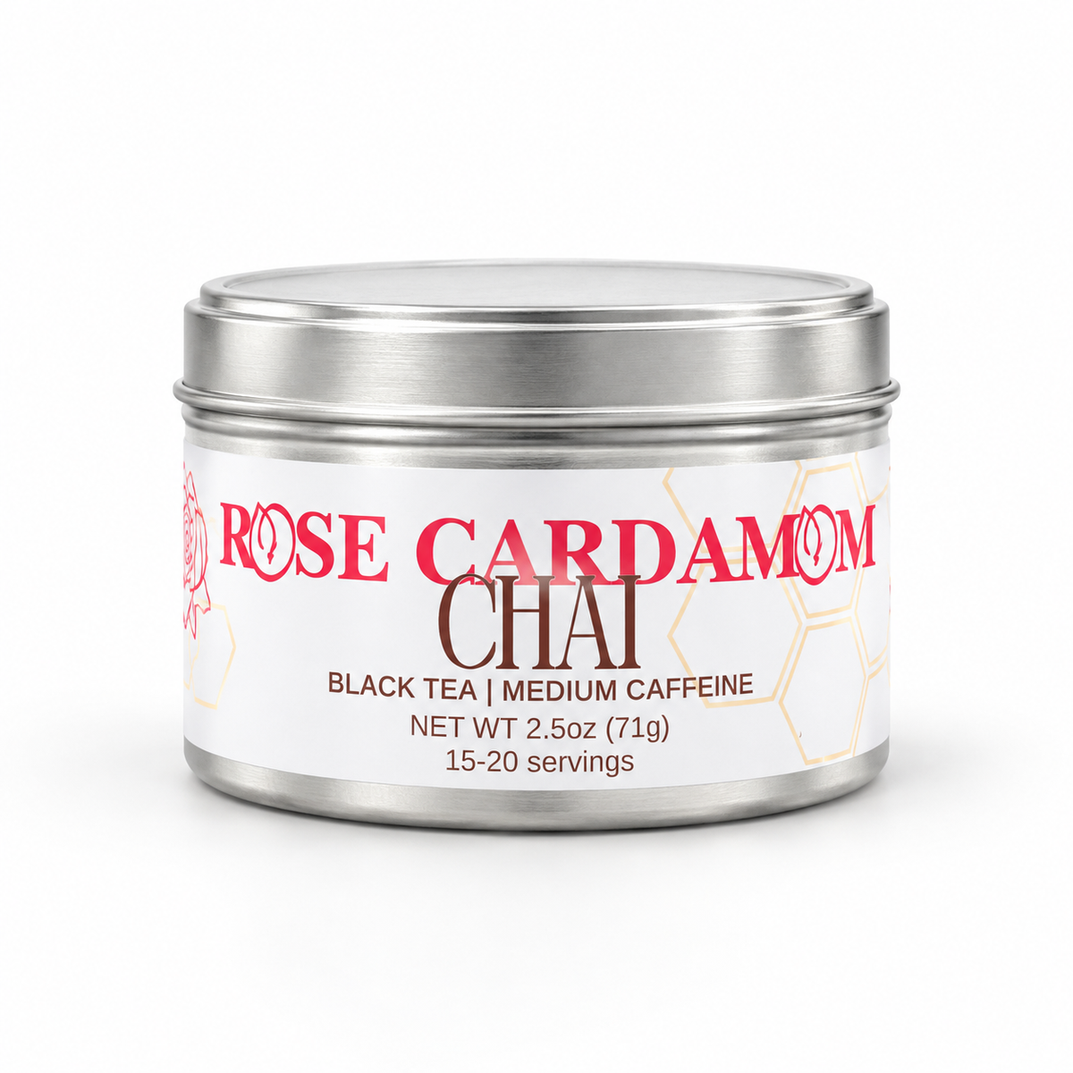 rose cardamom chai tea tin